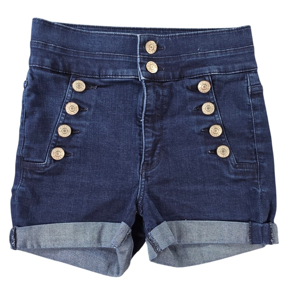 Perfect Super High Rise Sailor Shorts Womens 6 Long Dark Wash Express‎